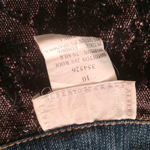 ALBERTO MAKALI  PINK BLUE DENIM FLORAL COTTON/SILK J ACKET SIZE US M - Picture 7 of 10